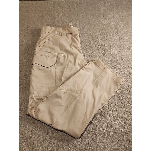 First Tactical Pants Mens 36x34 Tan Cargo Ripstop Cotton Blend Military Logo - Picture 2 of 15
